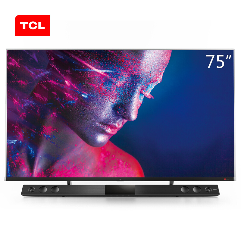  TCL 75C10 75英寸液晶电视机 4k超高清 5.9mm超薄 量子点全面屏 智慧屏 前置独立音响 157%超高色域 线下同款