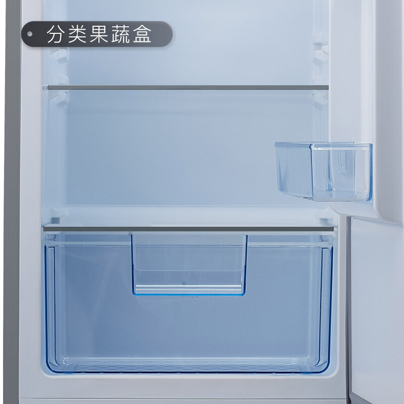 TCL 118升 小型双门电冰箱 LED照明 迷你 小冰箱 冰箱小型便捷 节能静音（闪白银） BCD-118KA9