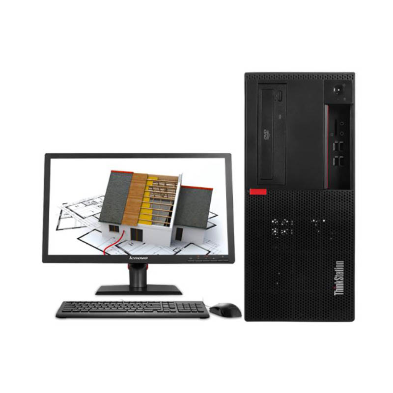 联想Thinkstation P318 塔式图形工作站主机台式电脑 i7-7700+23.8英寸IPS显示器 8G内存/1T+128G/P400 2G